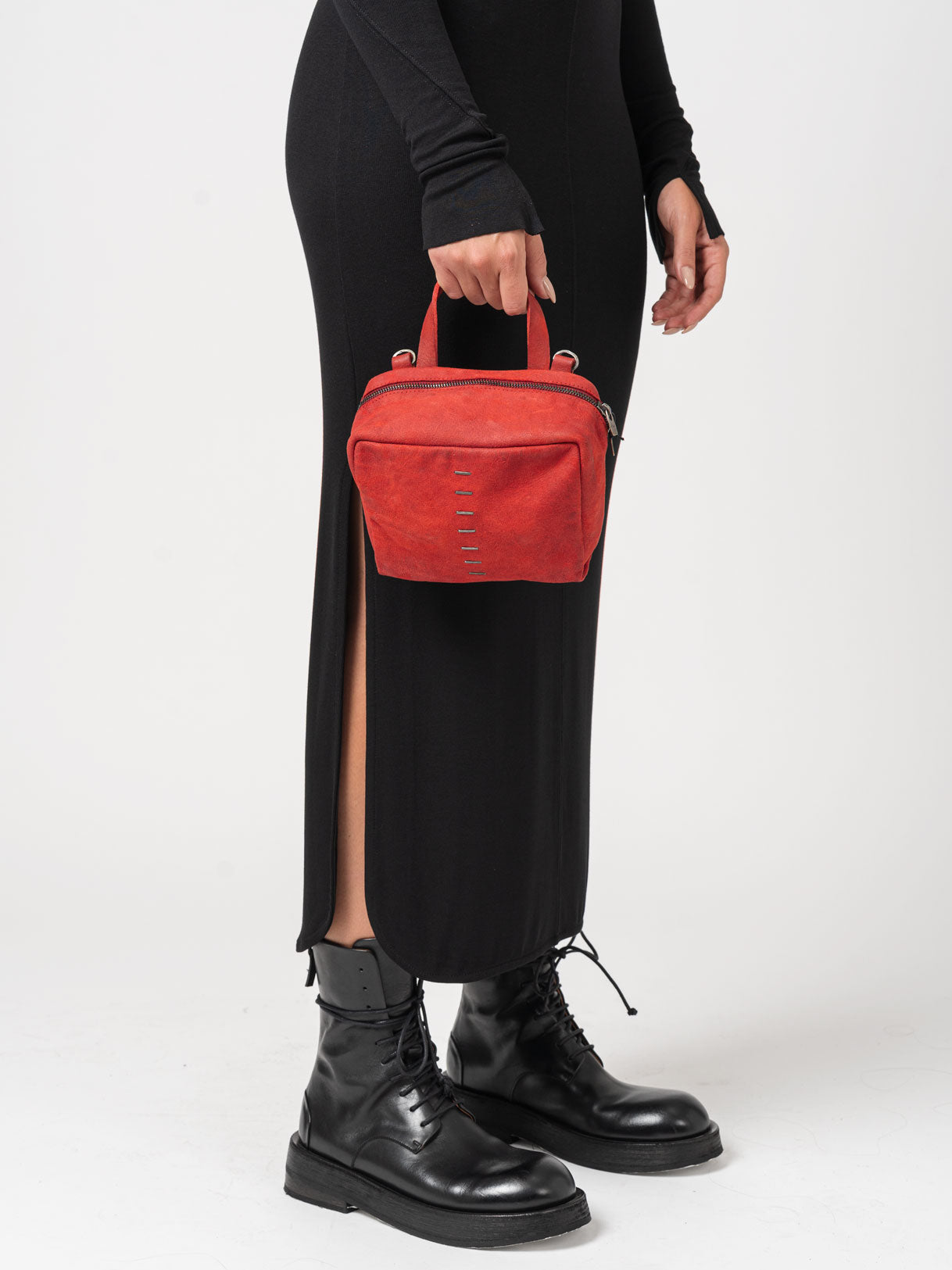 Cube-Shaped Calfskin Crossbody Bag