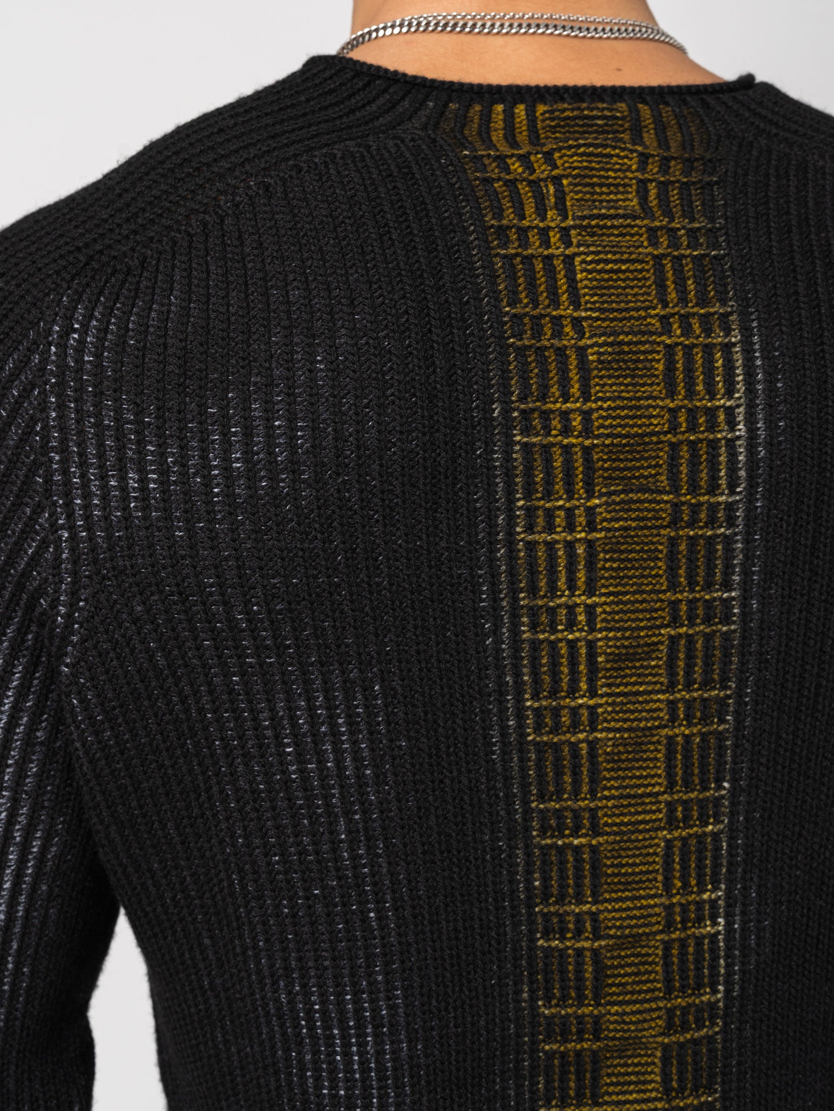 Wool Knit Sweater with Back Detail