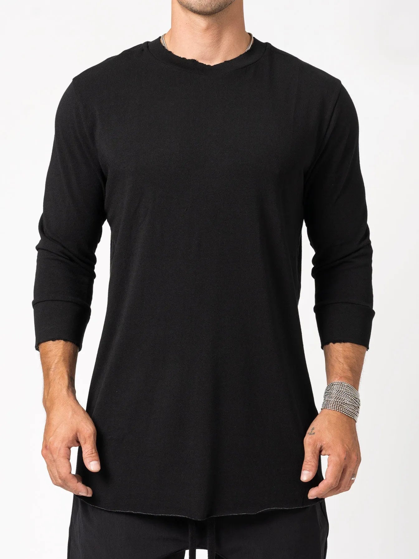 Raw cut hem T shirt