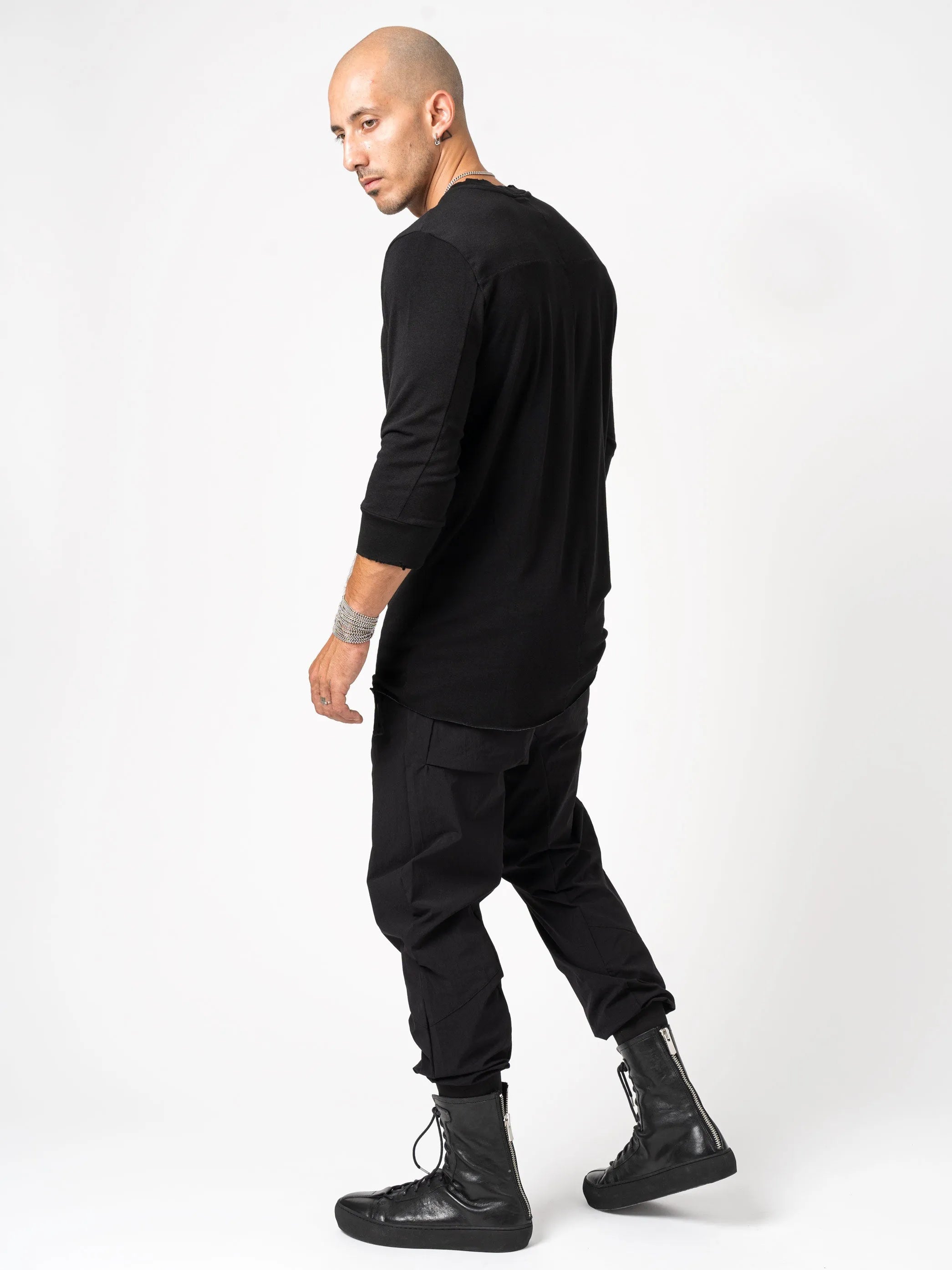 Raw cut hem T shirt