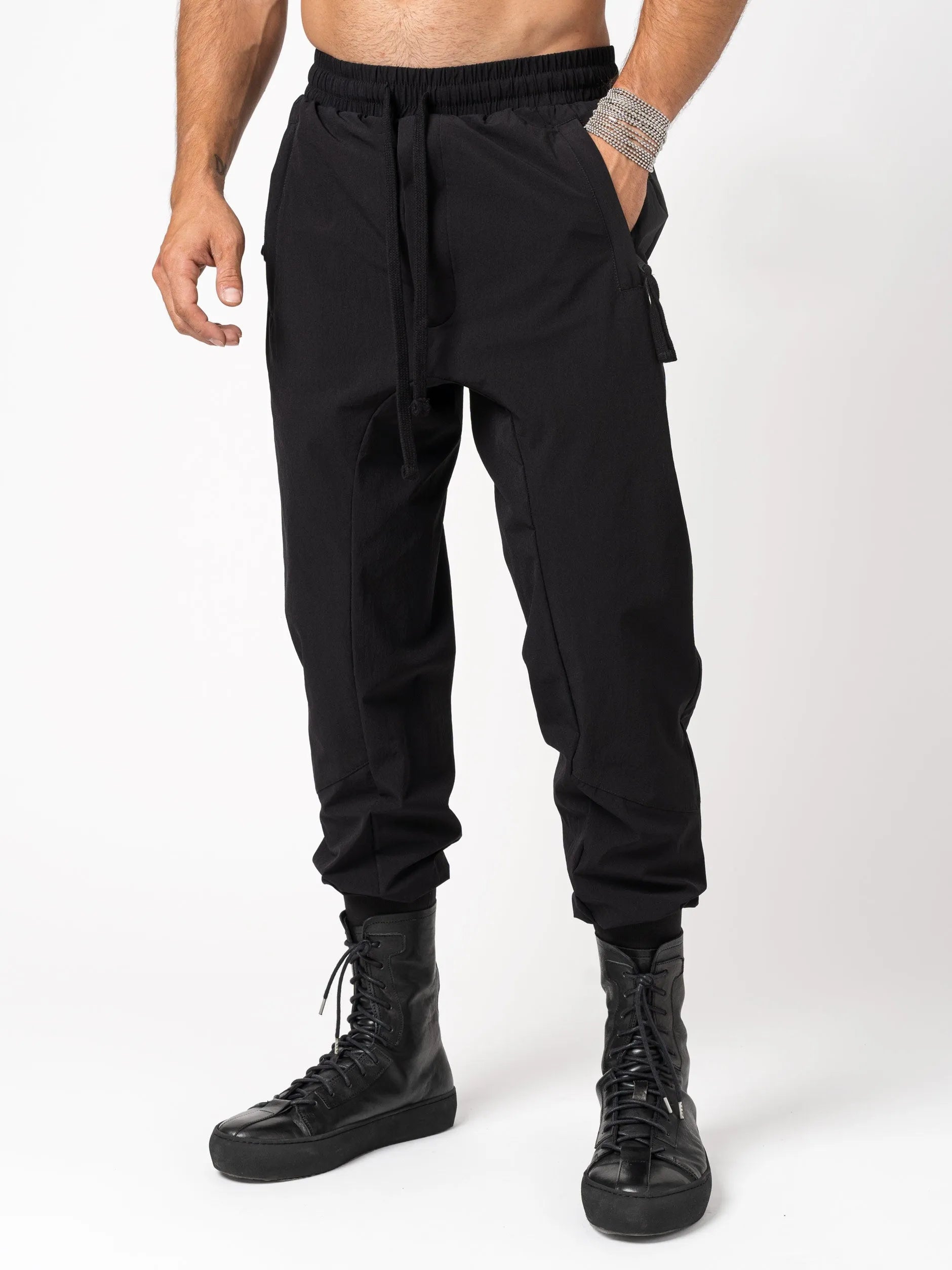 Drop crotch trousers