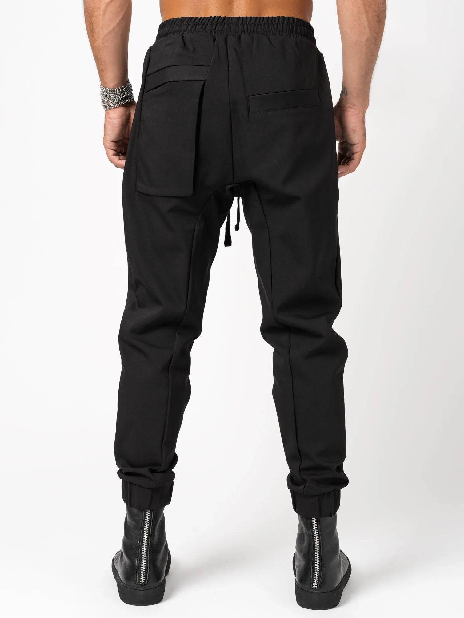 Woven drop crotch trousers