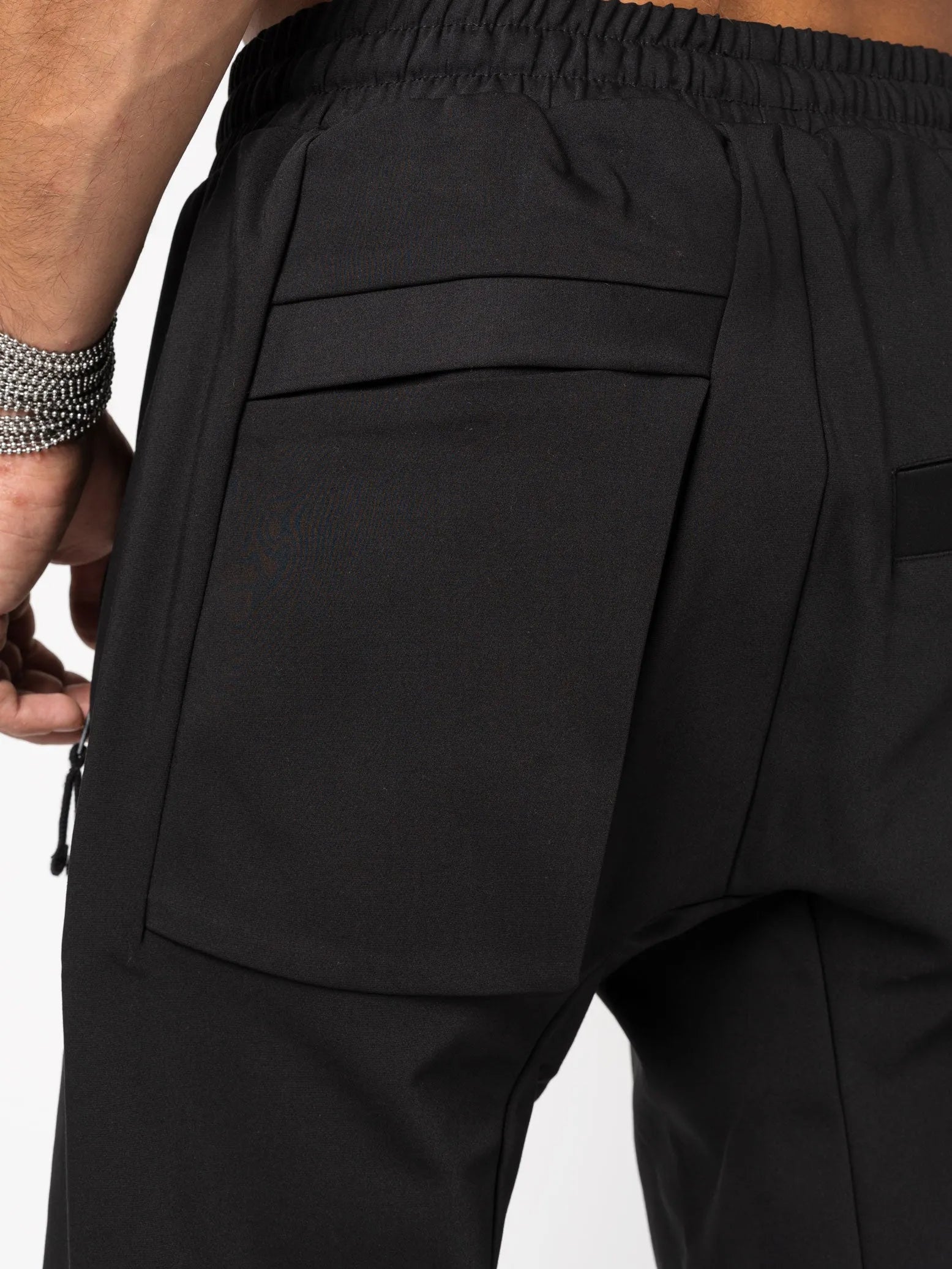 Woven drop crotch trousers