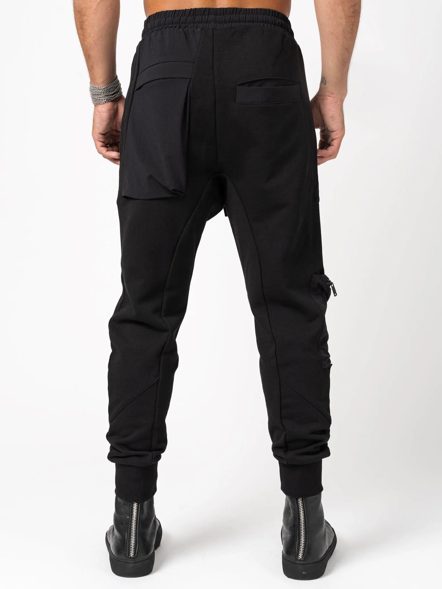 Drop crotch jersey trousers