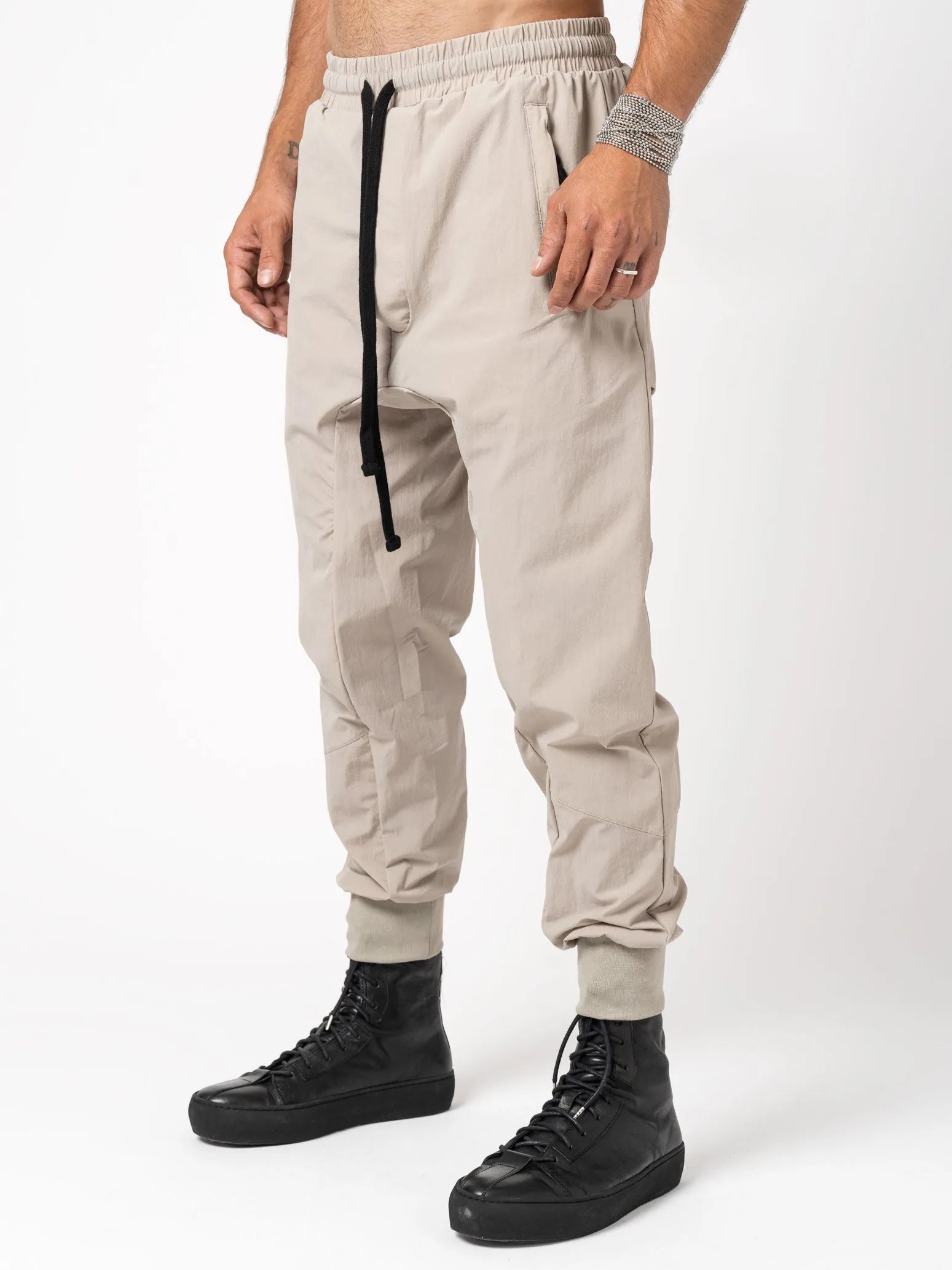 Drop crotch trousers