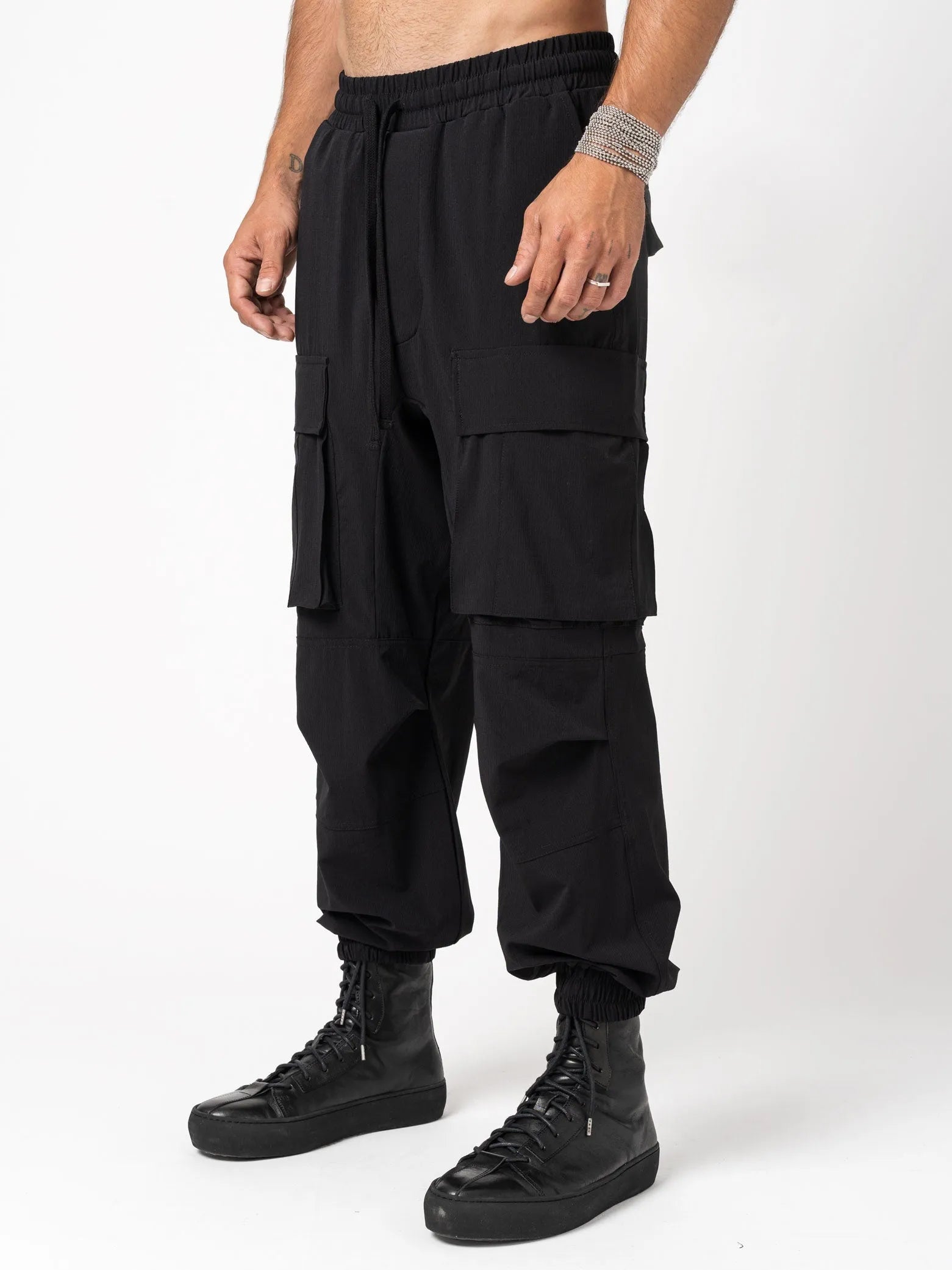 Wide fit cargo trousers