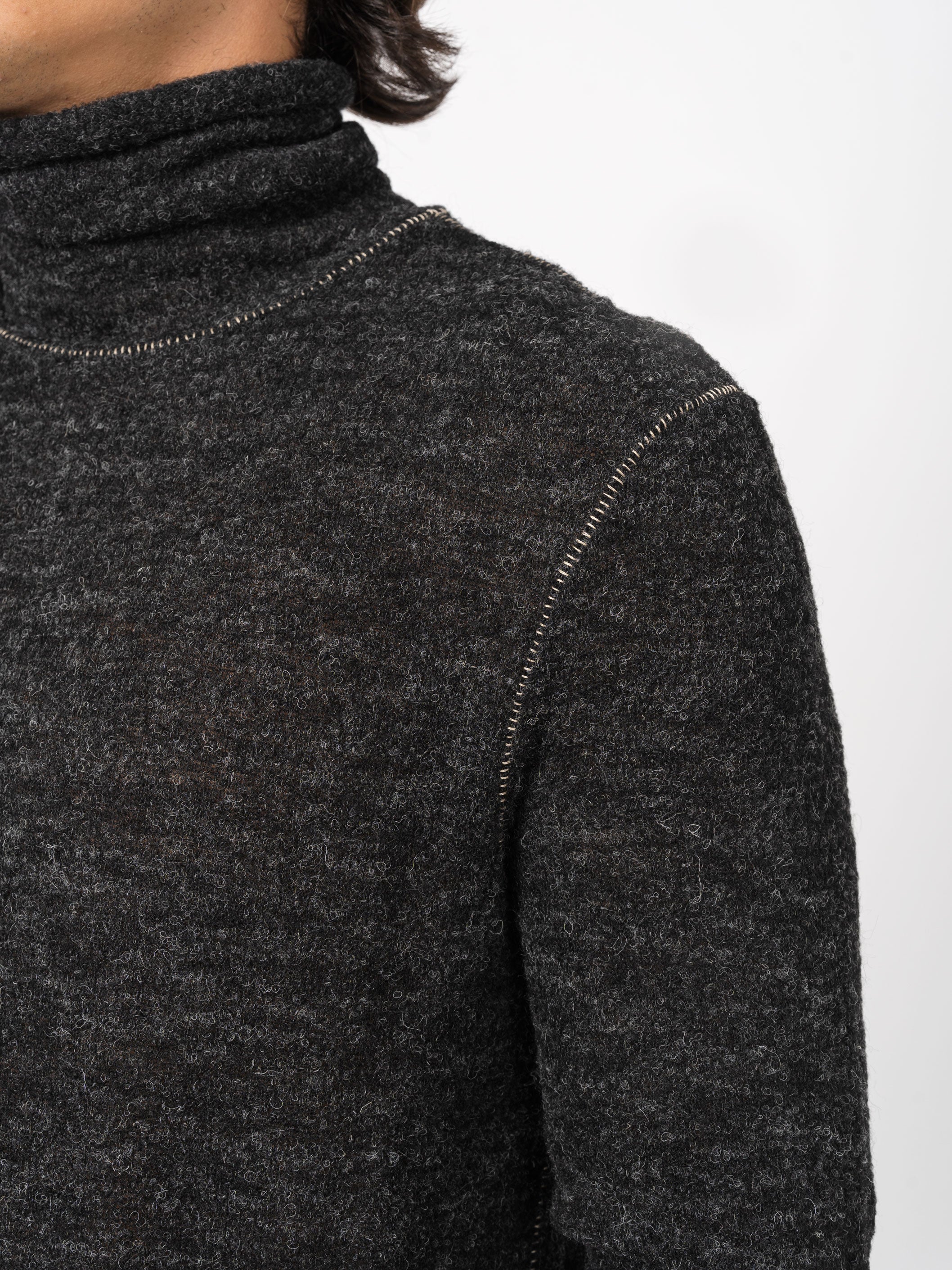 Textured Wool Turtleneck Knit