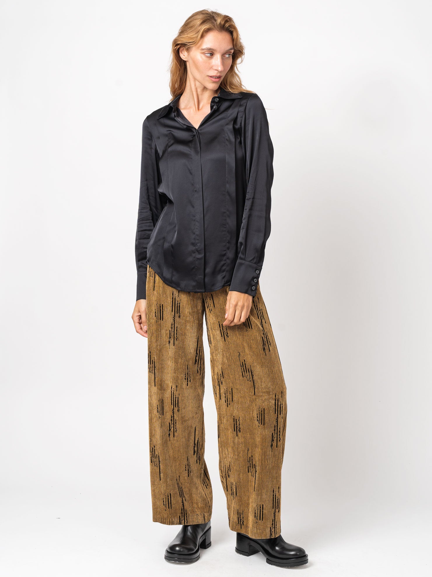 Wide-Leg Corduroy Pants