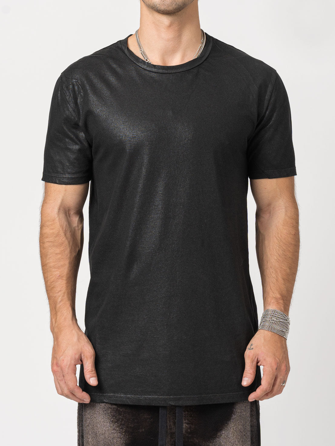 Leather Effect Cotton T-Shirt