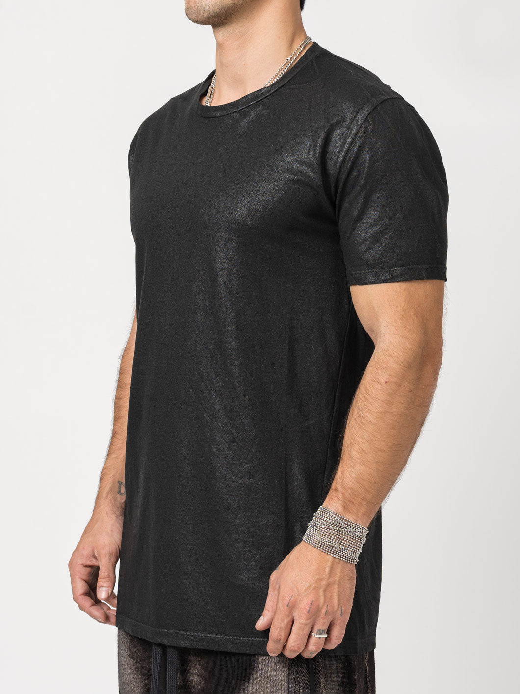 Leather Effect Cotton T-Shirt