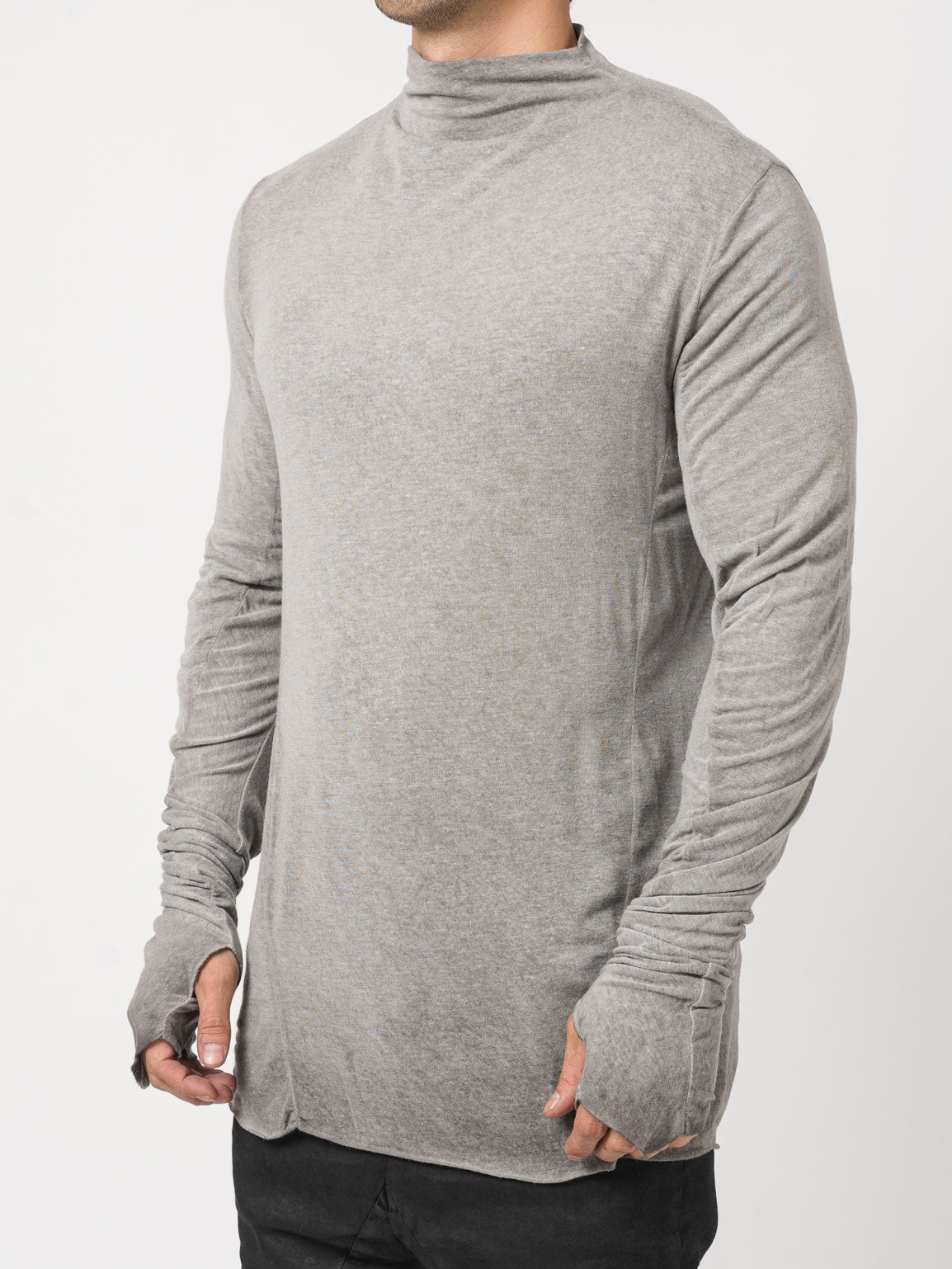 High-Neck Modal-Cashmere Blend T-Shirt