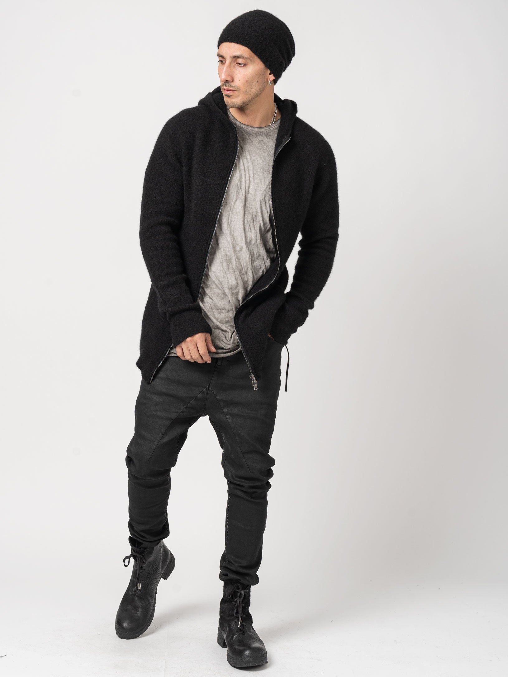 Hooded Cashmere Blend Zip-Up