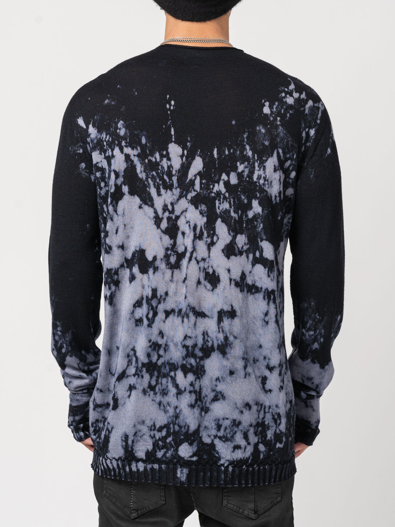 Brush Effect Thin Wool Sweater