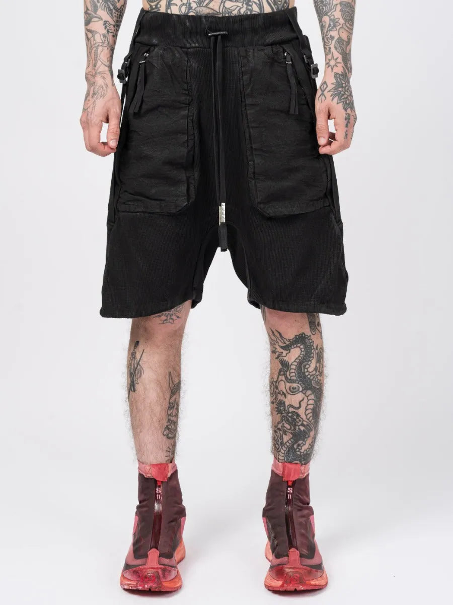 Boris Bidjan Saberi P8.1 Black Drop-Crotch Shorts