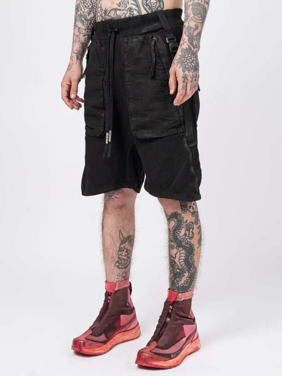 Boris Bidjan Saberi P8.1 Black Drop-Crotch Shorts